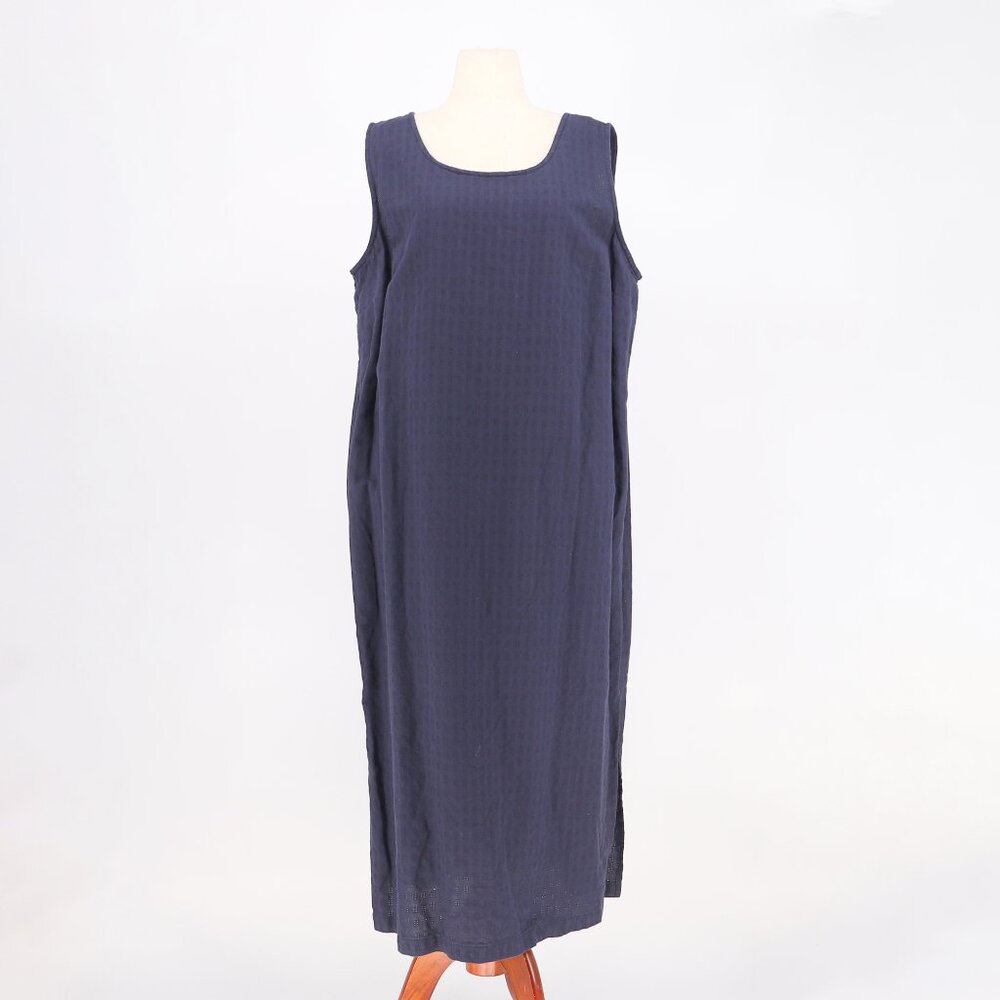 Vintage STYLE & CO. Linen Blend Sleeveless Maxi Dress in Navy Size 18W